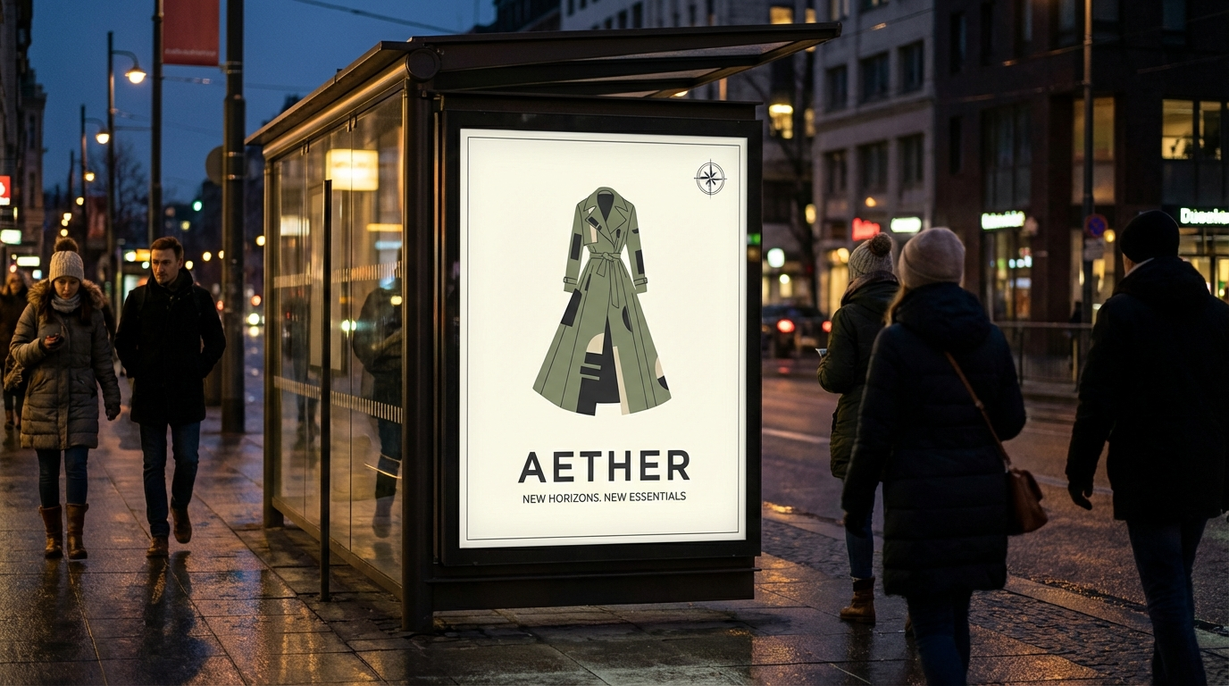 Advertisement displayed on realistic street billboard